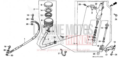 HAUPTBREMSE, HINTEN ZYLINDER XRV750Y de 2000